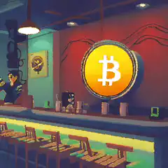 Bitcoin bar with rain