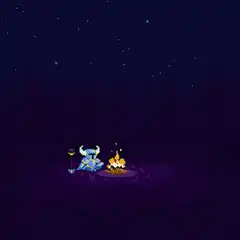 pixel art viking by campfire