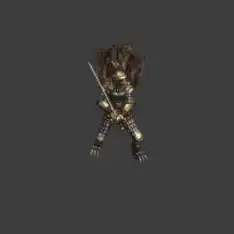 3D knight character model spinning