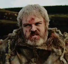 Hodor looking angry and confused