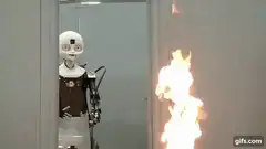 Robot watching fire
