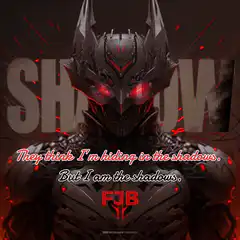 Batman in shadows with quote
