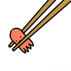 chopsticks holding a shrimp