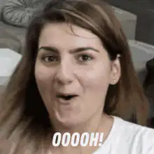Woman saying OOOOH!