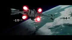 Star Wars X-Wings and TIE Fighters in Space