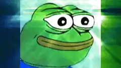 Pepe the Frog spinning with light effects