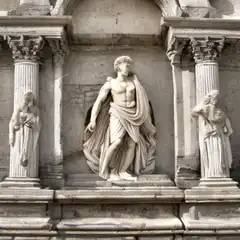 Zeus statue lightning effect