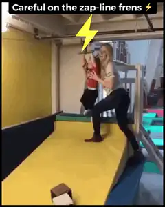 Kid falls into foam pit after zap