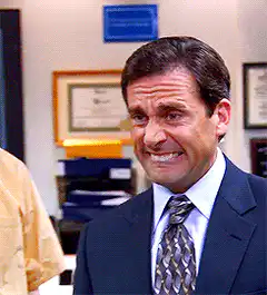 Michael Scott awkward smile