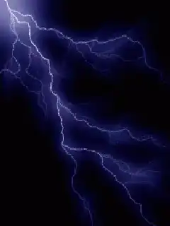 Blue lightning bolts flashing