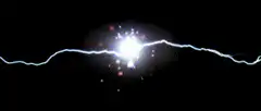 Lightning bolt striking center
