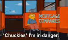 Nelson Muntz on the bus with mortgage companies