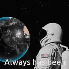Astronauts in space with Earth