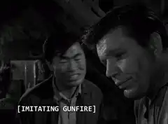 George Takei imitating gunfire