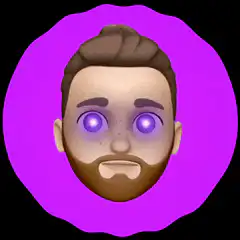 Man with glowing purple eyes and lightning