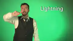 Man doing lightning hand gesture