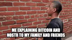 Man explaining bitcoin and nostr to family