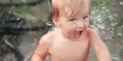 Toddler screaming in water