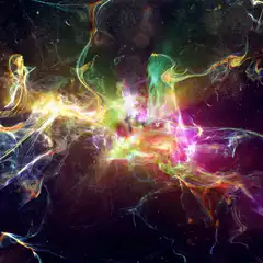 Colorful cosmic nebula explosion