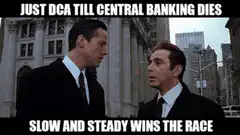 Slow and steady wins the race DCA meme