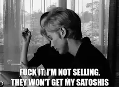 Two women smoking with bitcoin meme text