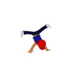 cartoon character breakdancing