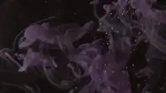 purple smoke and sparkles