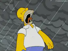 Homer Simpson gets hit by lightning