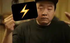 Man holding lightning bolt card