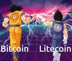 Bitcoin vs Litecoin fist bump