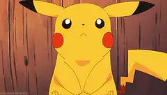 Pikachu sitting with a neutral expression