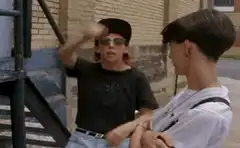 Ralph Macchio adjusting his hat
