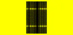 Yellow and black DNA gel electrophoresis bands