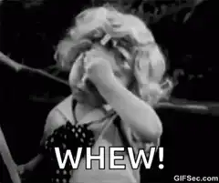 Little girl wiping sweat saying wheew