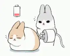 Rabbit charging another rabbit