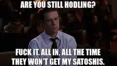 Are you still hodling fuck it all in