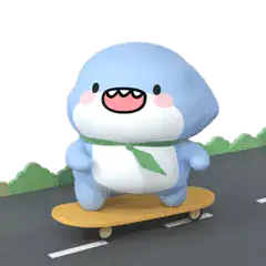 cute shark on skateboard