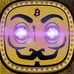 Guy Fawkes mask with glowing eyes and lightning
