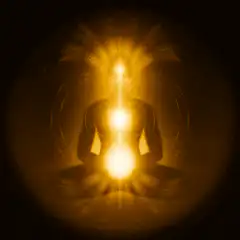 glowing chakra meditation figure