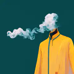 Person with smoke for a head