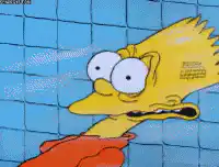 Bart Simpson sweating nervously