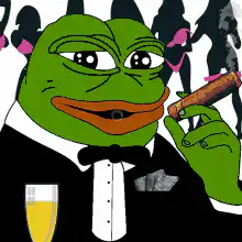 Pepe smoking a cigar