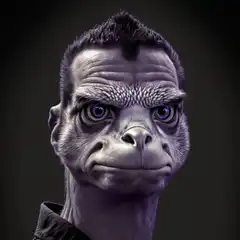 Gorilla head glowing eyes