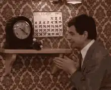 Mr. Bean crosses off calendar days