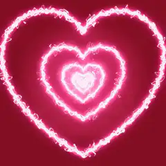 Neon pink heart tunnel animation