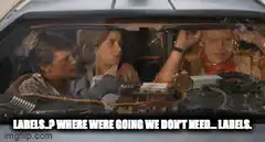 Back to the Future Marty Doc and Jennifer in car