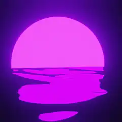 Purple synthwave sunset animation