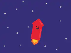 kawaii rocket launching in space