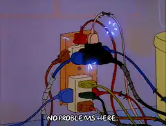 Simpsons overloaded outlet sparks