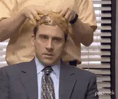 Michael Scott gets a honey head mask